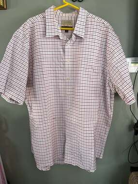 Cabela's Outfitter Series Mens 3XL Tall Short Sleeve Button Down Plaid Shirt